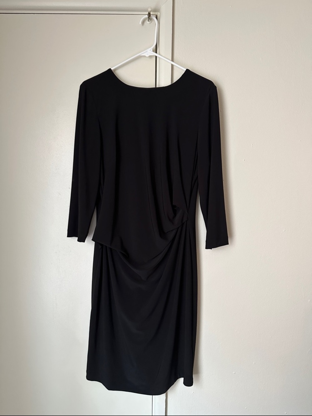 Simply Vera Vera Wang Black Long Sleeve Draped Midi Dress